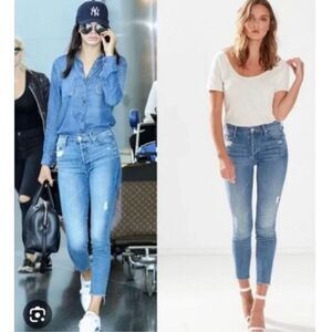 MOTHER the stunner ankle fray in graffiti girl- distressed Sz 26, $286 G29